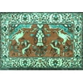 thumbnail image 1 of Ahgly Company Machine Washable Indoor Rectangle Animal Turquoise Blue Traditional Area Rugs, 5' x 7', 1 of 4