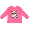 thumbnail image 3 of Inktastic Cute Owl Holding a Heart Boys or Girls Long Sleeve Toddler T-Shirt, 3 of 5