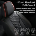 thumbnail image 6 of Coverado Front Pair Car Seat Covers, Waterproof Premium Leather Car Interior, 2 Pieces Auto Seat Protectors, Universal Fit Most Sedan, SUVs and Pickup, Black with Red Trim, 6 of 7