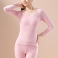 thumbnail image 2 of Lenpel Girls' Thermal Shirts Fleece Lined Long Sleeve V Neck Striped Slim Base Layer Tops Basic Warm Undershirts(Pink,10-12 Years), 2 of 6