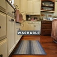 thumbnail image 4 of Homespice Blue Oasis Blue and Black (17.3x29"+17.3x47") Set of 2 Non Skid Rugs with Rug Pad for Kitchen, Entryway and Bathroom Mat - Indoor, Outdoor, 4 of 7