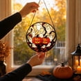 thumbnail image 5 of Halloween Pumpkin Ghost Window Hanging Decor, Stained Glass Style Halloween Suncatcher Ornament, Halloween Decorations Accessory for Home Window Indoor Halloween Holiday Scene Display,6x6Inch, 5 of 7