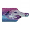 thumbnail image 1 of Yin and Yang Cutting Board, Circular on Abstract Colorful Galactic Look Starry Background, Decorative Tempered Glass Cutting and Serving Board, in 3 Sizes, by Ambesonne, 1 of 2