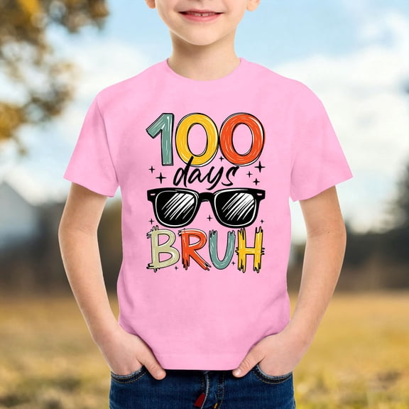 Gzbliryd Girls Graphic T Shirts Letter Print T Shirt Top Cute Casual Tops Summer T Shirts for Girls Cute Summer Tops Girl Summer Clothes (Pink,8-9 Years)