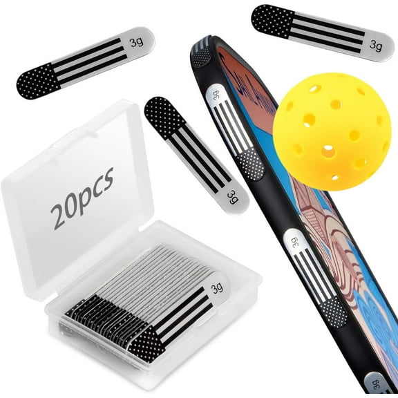 20pcs Pickleball Lead Tape - 3M Adhesive Lead Tape for Pickleball Paddles with Storage Box, Weighted 3g Adhesive Strips for Golf Clubs Tennis Racket Increase Control & Power