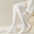 thumbnail image 4 of NUZYZ 1 Pair Women Winter Socks Tihick Plush Over Knee Socks Anti-slip Coral Fleece Solid Color Warm Thickened Stockings Warmth Socks for Various Occasions,Coffee, 4 of 8