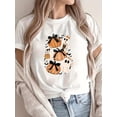 thumbnail image 1 of Halloween-themed, Halloween print top, short sleeve. Cotton, perfect for gatherings and parties, ideal for all seasons, 1 of 6