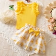 thumbnail image 6 of Cethrio Girls Summer Outfit Sets, 2 Piece Short Sleeve Pullover Fashion Kids' Clothing Sets Yellow Size 12-18 Months, 6 of 8