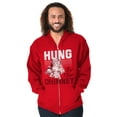 thumbnail image 5 of Xmas Hung By The Chimney Santa Claus Men Big & Tall Zip Hoodie Brisco Brands 4X, 5 of 6