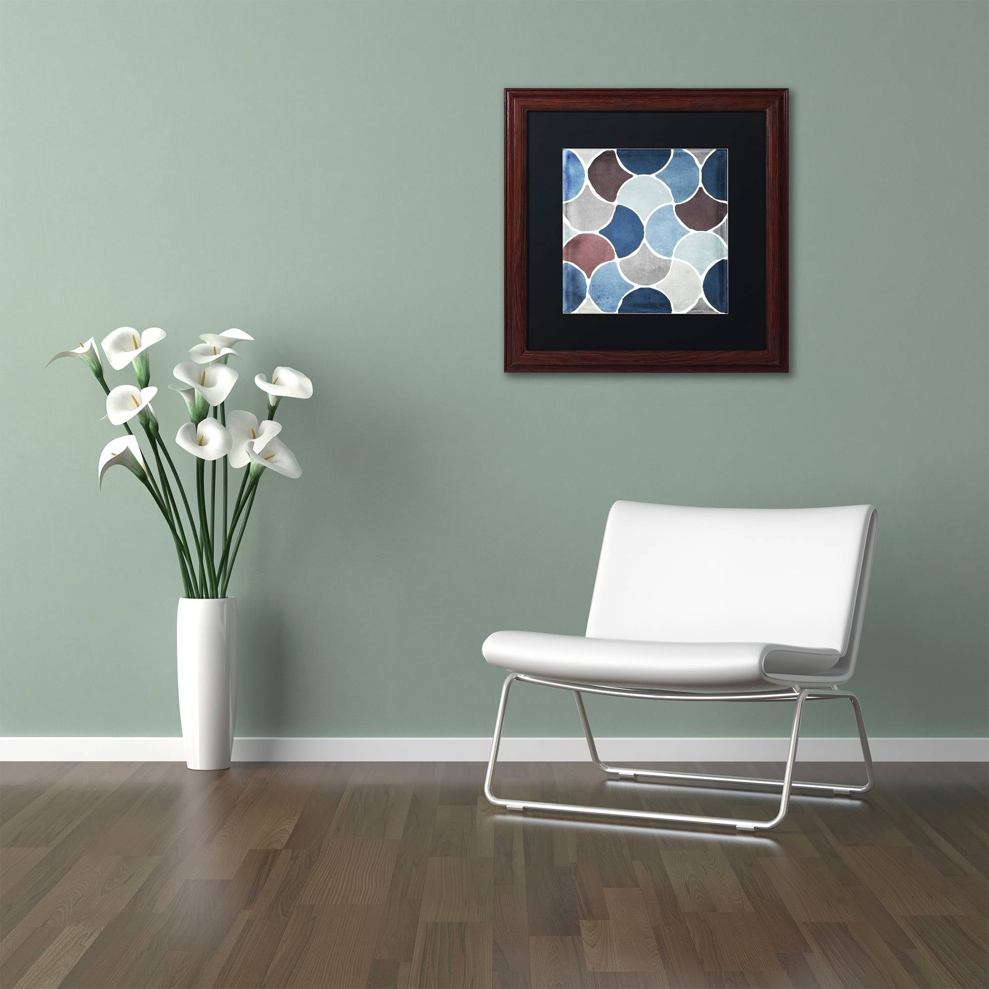 Trademark Fine Art "Moroccan Blues II" Canvas Art by Color Bakery Black Matte, Wood Frame