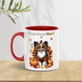 thumbnail image 2 of Happy Thanksgiving Papillon Turkey Costume Pumpkins Autumn Leaves 11oz Accent Two-tone Mug Pap Butterfly Dog Lover Coffee Tea Cup - 130144, 2 of 5