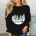 thumbnail image 2 of MIUOWANP Women's Long Sleeve Tops Christmas Fashion Women's Casual Long Sleeve Printed Ladies Sweatshirts Tops, 2 of 4