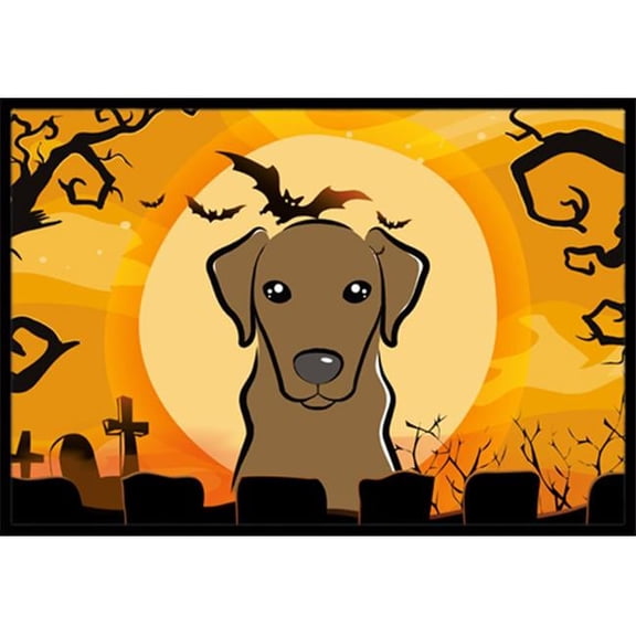 Halloween Chocolate Labrador Indoor & Outdoor Mat- 18 x 27 in.