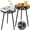 Black, variant on Set of 2 Mosaic Metal Round Side Tables, 13.4" Weather-Resistant Accent Tables for Patio & Garden, Decorative Small Corner Stands for Plant Display, Indoor & Outdoor Use