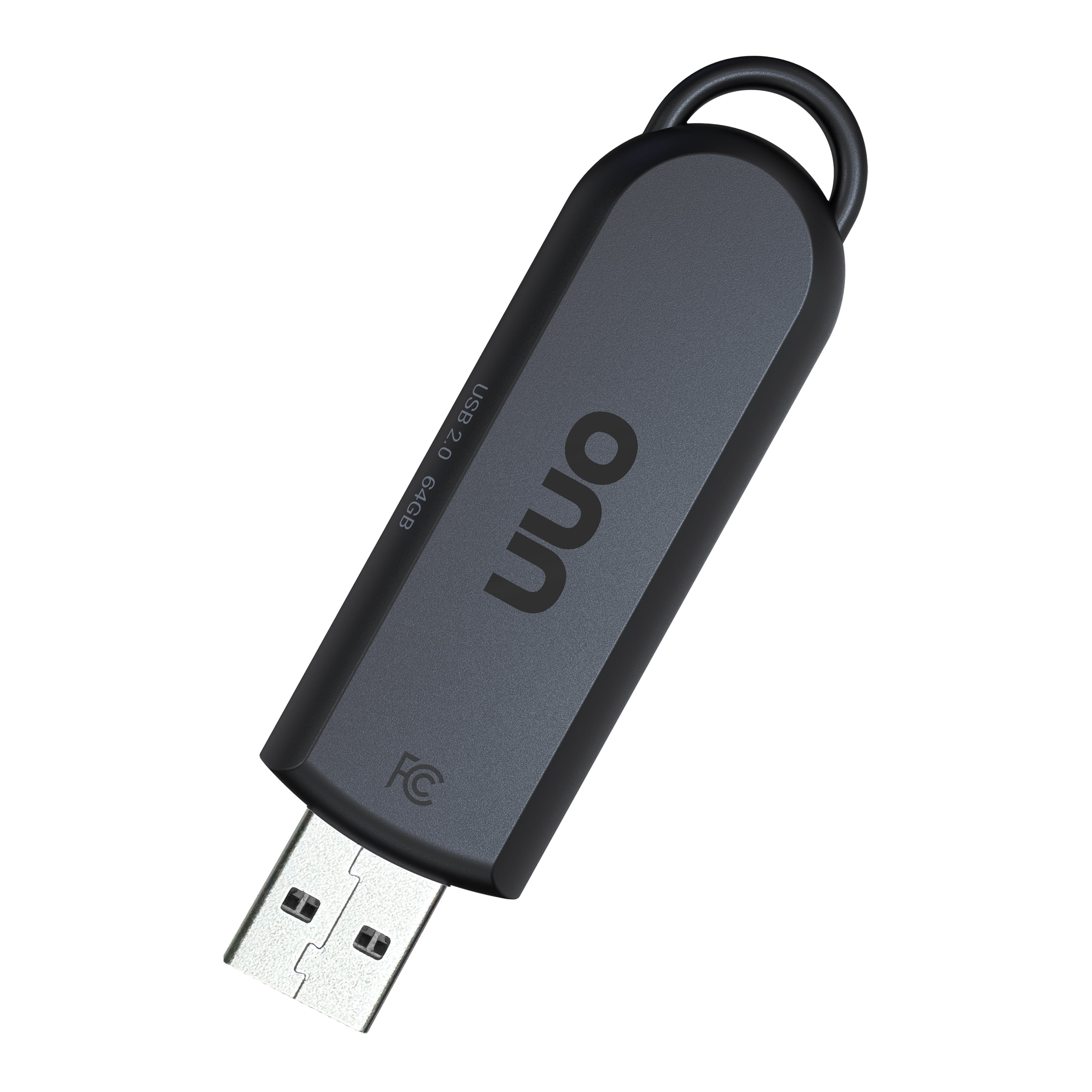 onn 64GB USB 2.0 Flash Drive, Convenient, Retractable Design, Ample Storage