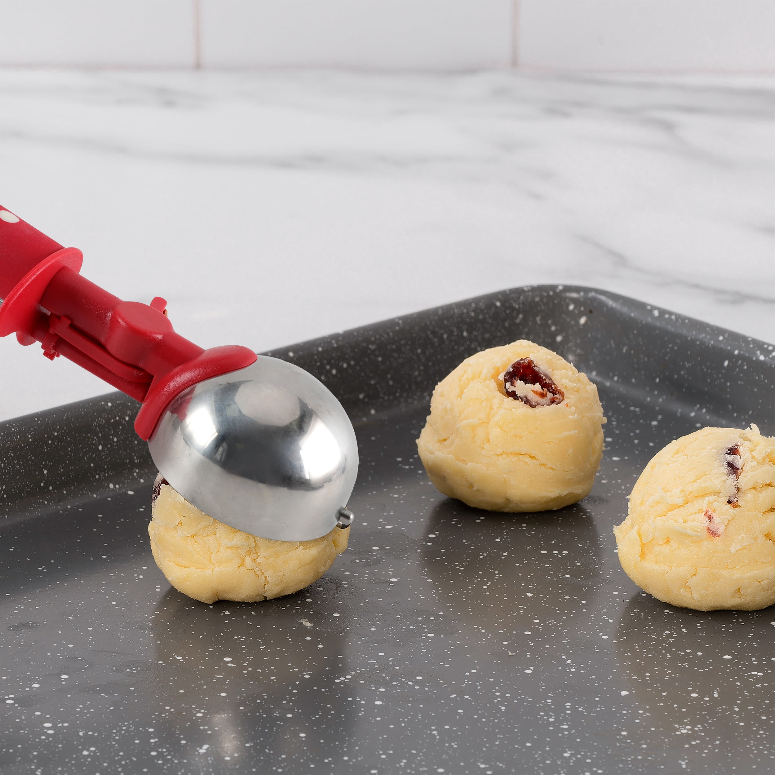 Cook With Color 10-Inch Silicone Spatula & Stainless Steel Cookie Scoop