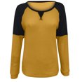 thumbnail image 4 of Mode T-Shirt d'Été pour Femmes Manches Longues Patchwork Décontracté Blouse, 4 of 6