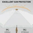 thumbnail image 3 of Ainfox 7.5 ft Boho Fringe Patio Umbrella, Waterproof Outdoor Tassels Umbrella for Deck,Table,Garden,White, 3 of 7