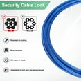 thumbnail image 2 of Uxcell 2-Pack Candado de Cable de Seguridad, Cable de Acero Recubierto de 4.92FT con Doble Bucle [Azul], 2 of 6