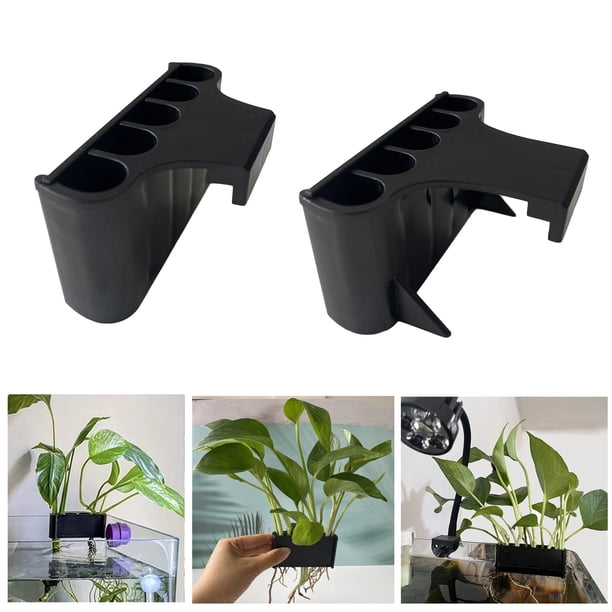Soporte para plantas de acuario, macetero colgante para acuario con diferentes tamaños de soporte, maceta para plantas acuáticas, accesorios de decoración para acuarios, plantas vivas en maceta para