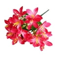 thumbnail image 2 of Cififendec Artificial Silk Lily Flowers 6 Branches 18 Blooms Real Touch Fake Bouquet for Office Family Party Home Wedding Decorations，Flower Arrangement, Outdoor Garden(Rose Red), 2 of 6