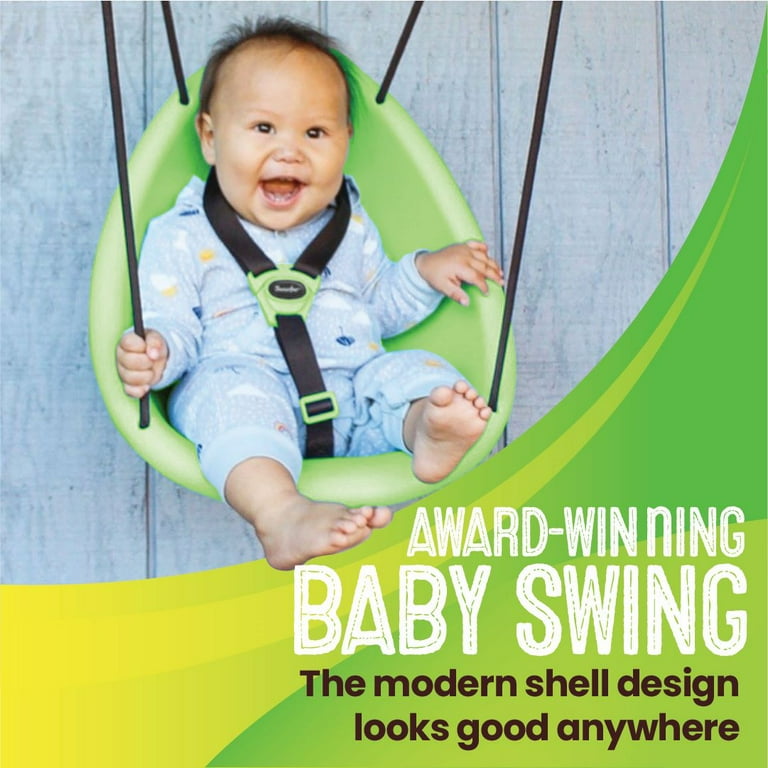 Swurfer Kiwi Baby Toddler Swing with Foam-Lined Shell, Indoor