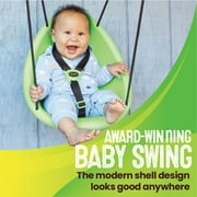 Swurfer Kiwi Baby - Toddler Swing with Foam-Lined Shell, Indoor and Outdoor Toy, Ages 6 Months+, Green