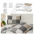 thumbnail image 6 of Jessy Home Twin Size Plaid Bedspread Coverlet Plaid Patchwork Quilt Coffee Brown Black Microfiber Bedding, 6 of 8