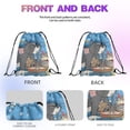 thumbnail image 2 of 12 Pcs Cartoon Print Drawstring Backpack, Lightweight Sports Sackpack for Daily Use, Travel, and Birthday Party Decorations 27x34cm, 2 of 5