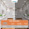 thumbnail image 2 of VOLISUN 4 inch Pot Lights, 5CCT LED Slim Recessed Light, 2700K-5000K Selectable, 9.5W Eqv 80W, 810LM Dimmable LED Pot Lights, Ceiling Light IC Rated(, 2 of 10