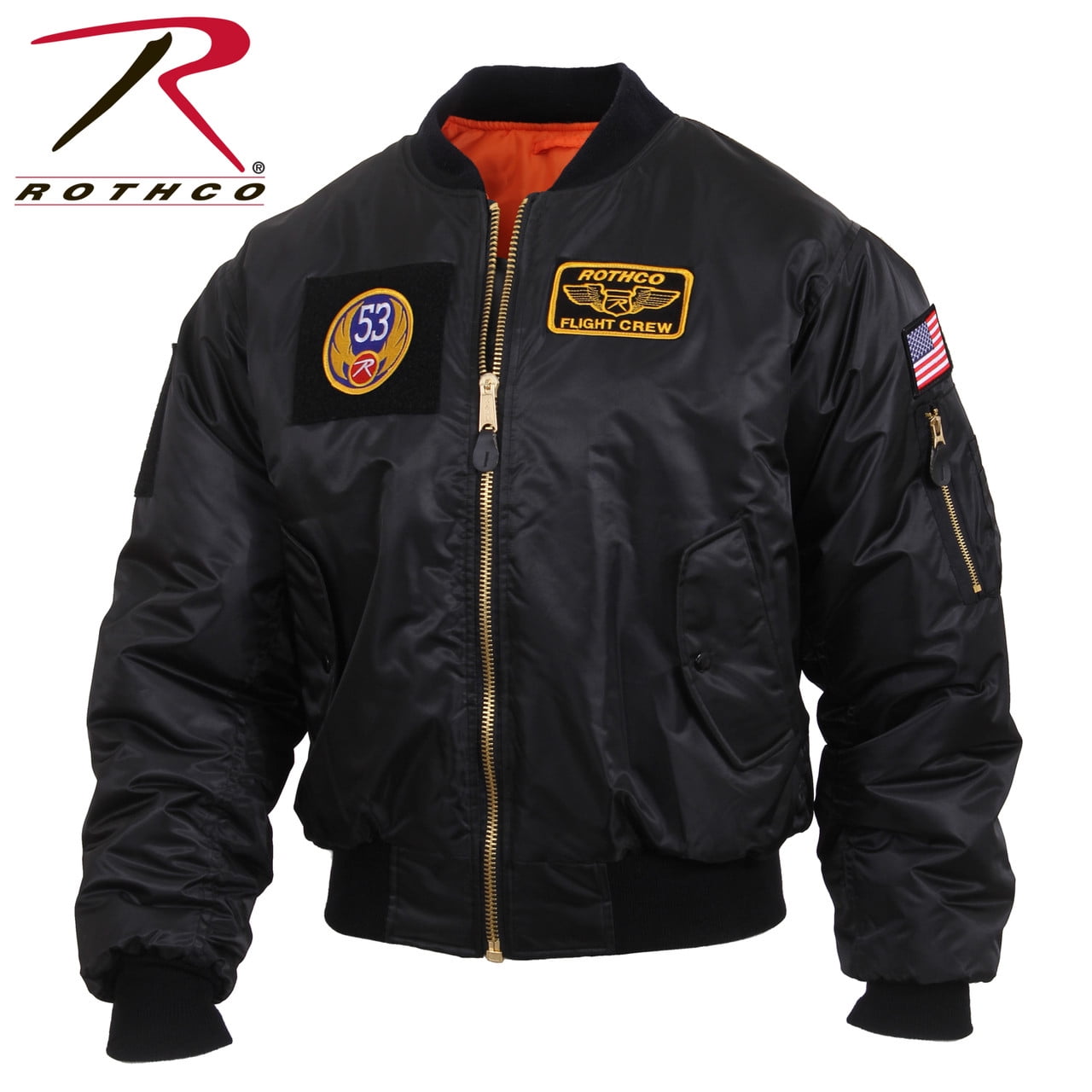 Rothco MA-1 Flight Jacket with Patches - Black - Walmart.ca