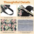 thumbnail image 4 of Pioneer Flower Floral Print Pattern Insulated Lunch Bag for Women & Adults,Large Portable Soft Cooler Lunch Bag,Thermal Food Storage Tote with Pearl Cotton,8.66L,8.75x5.75x9.5 Inch, 4 of 6