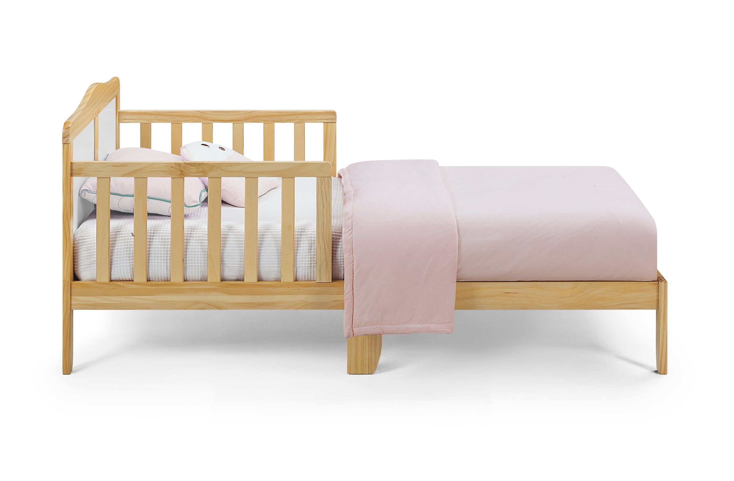 Olive & Opie Birdie Contemporary Wood Toddler Bed in Natural/White Wood Finish