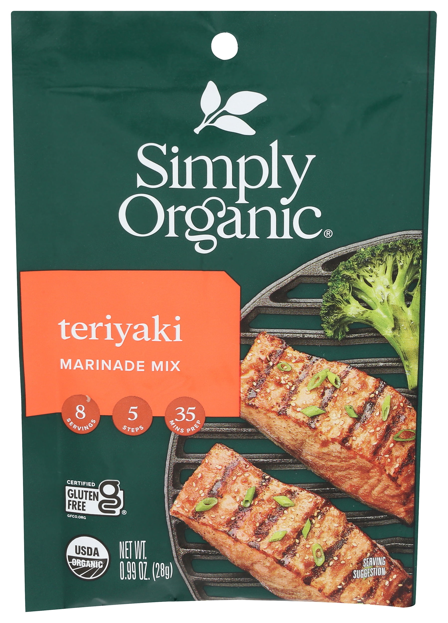 (Pack 12), Simply Organic Teriyaki Marinade Mix, 0.99 oz