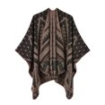 thumbnail image 1 of Hamky Coats for Women Fall Jacket Women's Shawl Wrap Patterns Printed Open Front Knitted Winter Thick Cardigans Sweater Ruana Cape Zip Up Jackets for Women Womens Jackets Casual Coffee One Size, 1 of 3