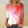 thumbnail image 2 of YDLCAFD Pâques Femmes Été Mode Décontractée Col Rond Impression Drôle T-Shirt Manches Trois-Quarts, 2 of 5