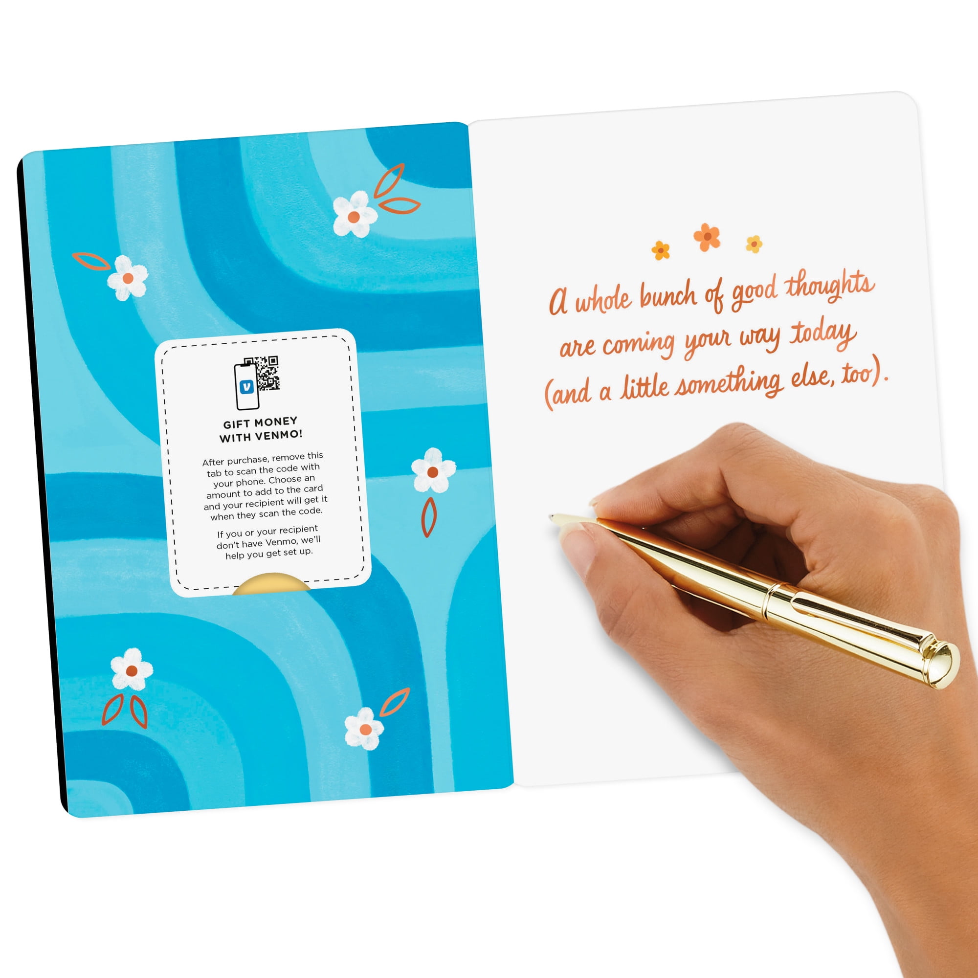 Hallmark and Venmo Thinking of You Card, Birthday, Get Well (Bunch of Good Thoughts Flower Bouquet)