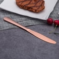 thumbnail image 3 of Rose Gold Silverware Set, 40 Piece Stainless Steel Copper Flatware Set Cutlery Sets, Service for 8 (Shiny Rose Gold), 3 of 7