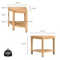 thumbnail image 6 of Dextrus Poly Lumber Shower Bench, 18" Corner  Shower Stool Corner Bench with Storage Shelf for Bathroom, Spa -Teak, 6 of 7