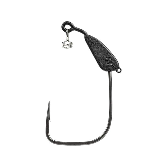Mustad AlphaPoint Infiltrator Weighted 3/8oz Swimbait Hook #6/0 Black Nickel 2PK