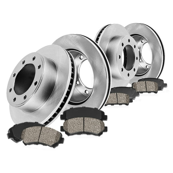 Callahan Brake Parts Brake Kit for Ford F-450 Super Duty 17-22 Ford F-550 Super Duty 17-22 Ford F-600 Super Duty 20-22 Front and Rear Replacement Brake Rotors with Ceramic Brake Pads EBYK038151