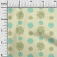 thumbnail image 1 of oneOone Organic Cotton Voile Fabric Spiral & Floral Block Print Sewing Fabric BTY 42 Inch Wide, 1 of 4