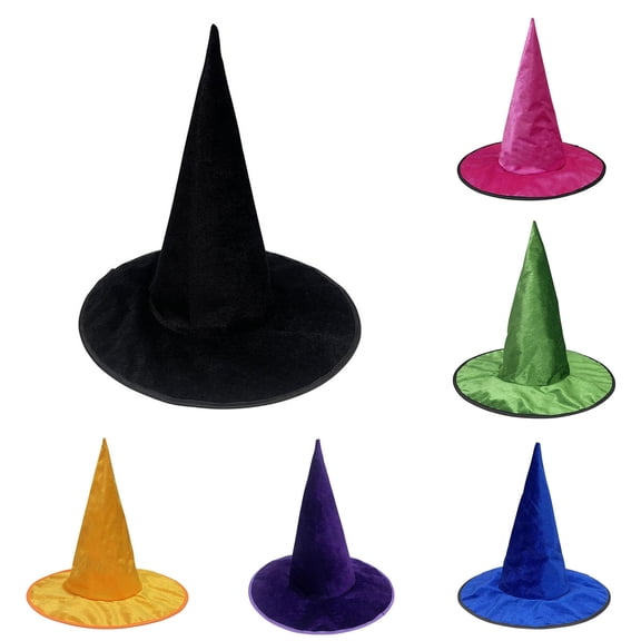 Halloween Witch Hat for Pointed Gothic with Glitter Party Bill Dance Hat One Size