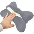 thumbnail image 3 of 2pk Dog Bone Shaped Travel Neck Pillows with Washable Removable Cover Memory Foam Car s Truck Driving Comfort Head Rest Support (Gray), 3 of 5