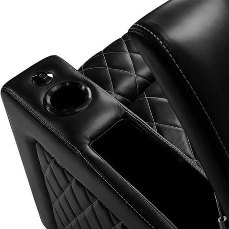 Valencia Theater Seating - Valencia Oslo XL Row of 4 Loveseat Left Premium Top Grain Nappa 11000 Leather Home Theater Seating - Black