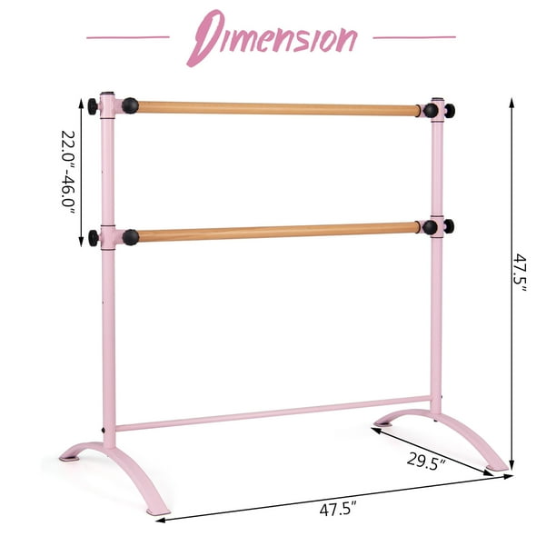 Gymax 4FT Portable Ballet Barre Freestanding Dance Bar