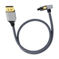 thumbnail image 3 of Cable DisplayPort 4K Cable trenzado de nailon Cable de conexión de video 1M Curva positiva, 3 of 8