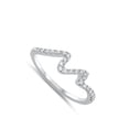 thumbnail image 4 of Clear Cubic Zirconia Cursive Wave Zig Zag Dainty Ring .925 Sterling Silver Band White Female Size 10, 4 of 4