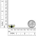 thumbnail image 3 of Gem Stone King 925 Sterling Silver and 10K Yellow Gold Oval Black Sapphire Green Peridot and White Diamond 3 Stone Ring for Women (2.69 Cttw, Gemstone September Birthstone, Size 7), 3 of 3