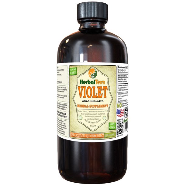 Violet (Viola Odorata) Tincture, Organic Dried Leaves Liquid Extract